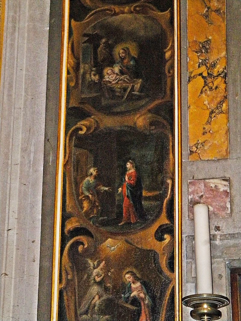 Madonna del rosario coi ss. Domenico, Caterina da Siena, Maddalena e Giuseppe - Monastero di San Nicolò, Prato, dettaglio